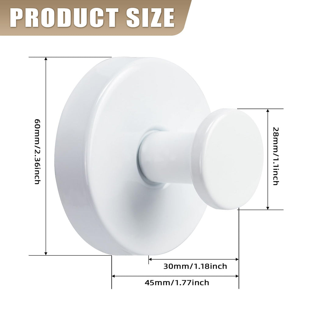 Fenas Suction Cup Hooks for Shower No-Drill Bathroom Hooks for Towels, Robes, Loofah Mountable on Bathroom Walls, Kitchen, Glass, Mirrors, Tile and Smooth,Non-Porous Surfaces (4, White)