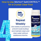 Morton SaltCONTROL | 5-in-1 Pool Enhancer for pH Balance, Scale Prevention & Water Clarity | Compatible with All Pool Types | Weekly Use | 32oz