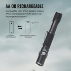 ThruNite Archer 2A C LED Rechargeable Flashlight, High 1000 Lumens AA Flashlight with USB-C, Dual Switch Bright Flashlights for Camping Hiking Emergency, IPX8 Waterproof - Cool White