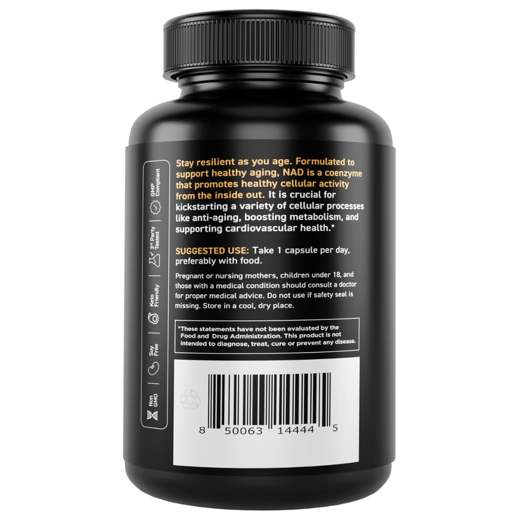 Vital Vitamins NAD Supplement - NAD+ (Nicotinamide Adenine Dinucleotide) for Men & Women - Made with Liposomal Delivery - Cellular Anti-Aging Support, Energy, Focus - 30-Day Supply