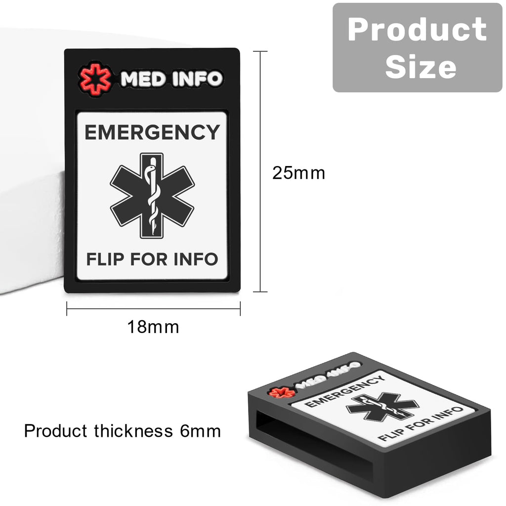 MYLUCKYTAG QR Code Medical ID Tag - Medical ID Bracelet Sleeve - Fits for Apple Watch Medical ID Band or Fitbit Medical ID Band - Medical Alert - Free Online Emergency Medical Profile