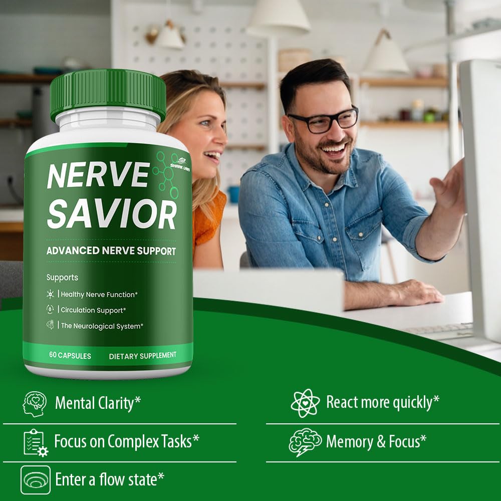 (2 Pack) Nerve Savior Cognitive Capsules, NerveSavior Supplement Pills, Maximum Strength, All Natural Formula