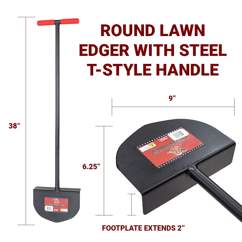 BULLY TOOLS 12-Gauge Manual Lawn Edger, 61.5" Steel T-Style Grip