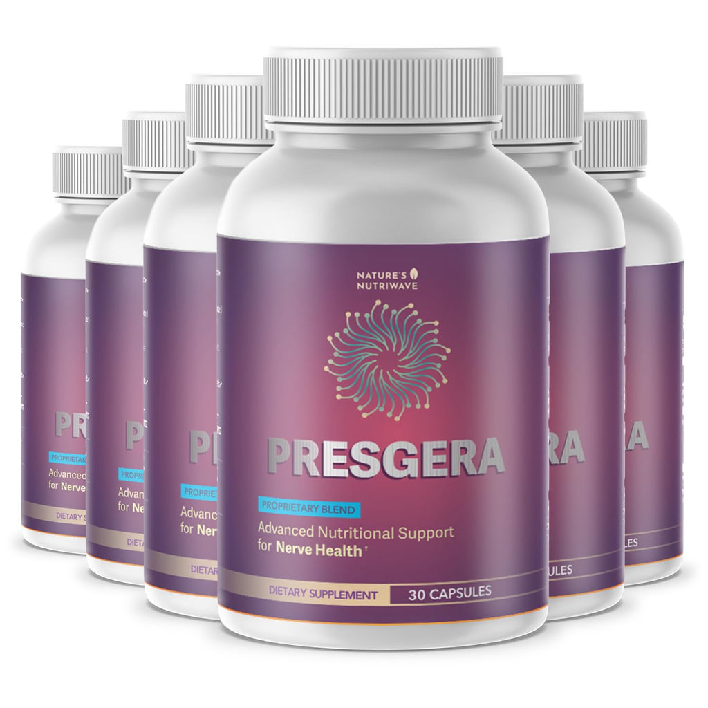 Nature’s NutriWave Presgera Capsules – Natural Daily Supplement with Magnesium Glycinate, Turmeric, Alpha Lipoic Acid & More – Made in USA, Non-GMO, Easy-to-Take – 30 Capsules, 6 Month Supply