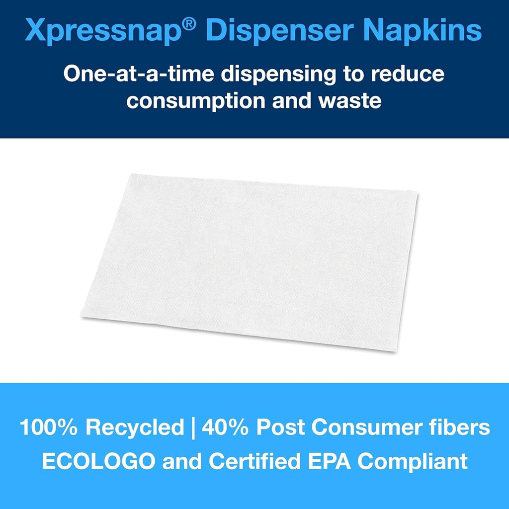 Tork Xpressnap White Dispenser Napkins N4 Advanced Interfold 1-Ply for Hygienic Dispensing 12 Packs of 500 (6000 Total) - (DX900)