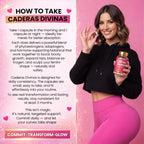 Caderas Divinas : Bigger Booty & Wider Hips – Aguaje + Maca Pills with Moringa & Saw Palmetto – 4 Super Ingredients for Natural Curve Growth – by CurvyFruit – 60 Capsules