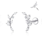limerencia ASTM F136 Threadless Push in Titanium Earrings,Hypoallergenic Flat Back Cubic Zirconia 18G 6mm 8mm Body Piercing Studs for Cartilage Helix Tragus Conch(a pair)