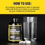 Primaforce Creatine Monohydrate Capsules - 240 Capsules, 3,000mg per Serving, Gluten Free and Non-GMO