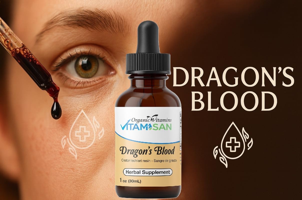 VITAMISAN Sangre de Drago 2 oz Dragon Blood Liquid Concentrate Peruvian Sangre de grado Croton lechleri Latex