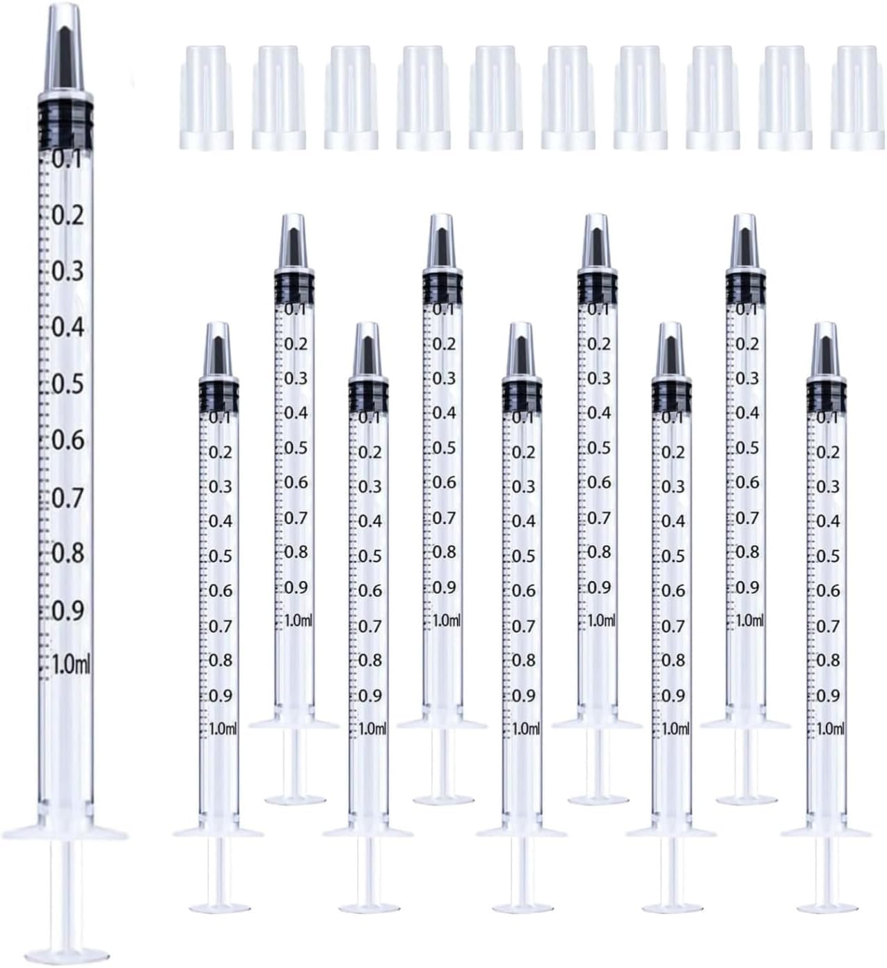 30Pcs 1ml Syringes with Cap Oral Dispenser Syringe