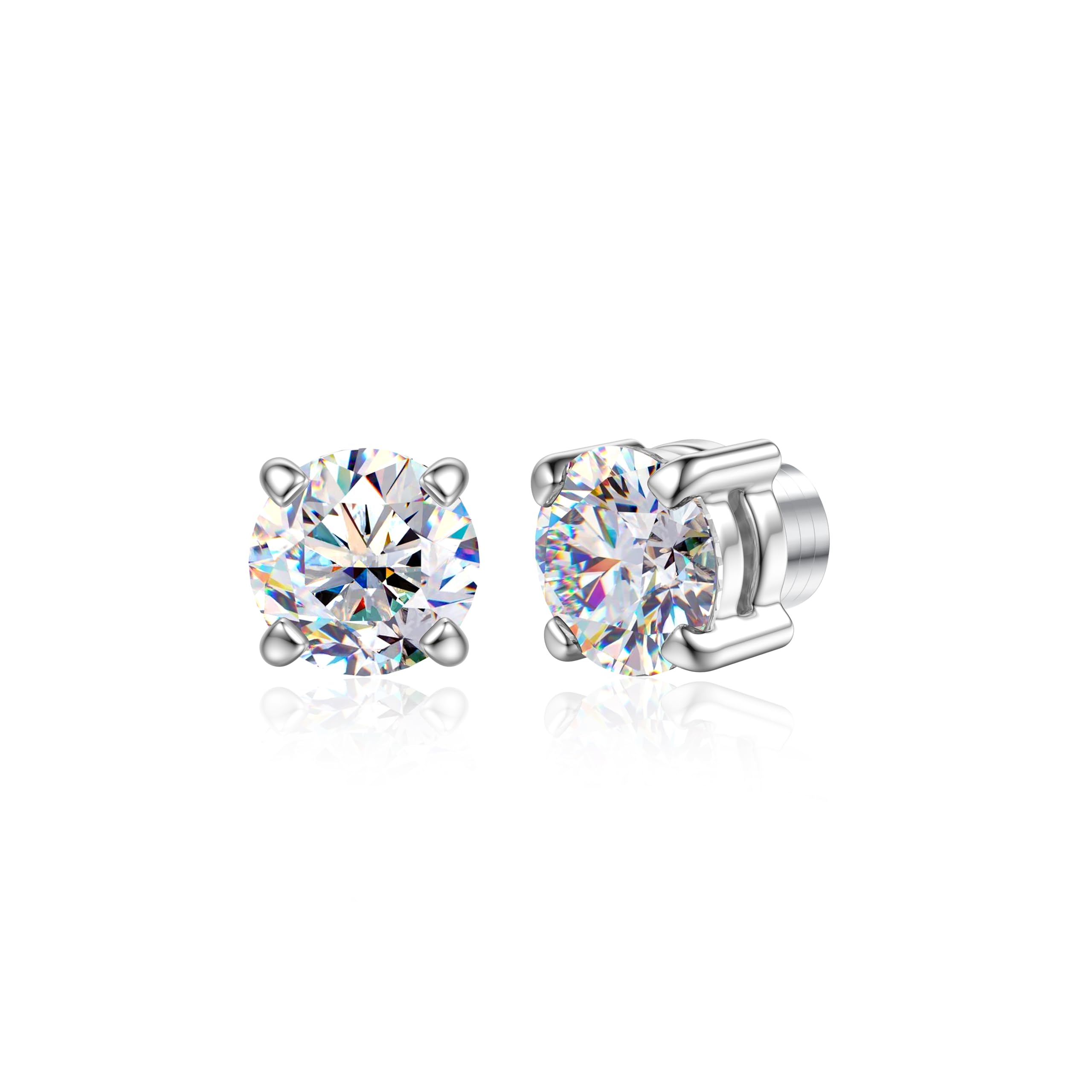 GEMQUEEN Moissanite Magnetic Earrings for Women Men Hypoallergenic 1CT