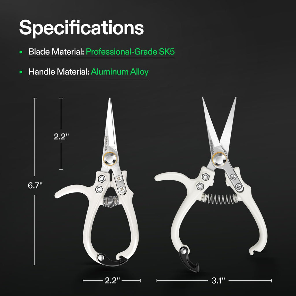 VIVOSUN Pruning Shears for Gardening, Q-Shaped Garden Scissors for Plants