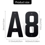 28 Inch Black Aluminum Letters, Floating House Address Numbers for Outside, Modern Metal Door Numbers Letters, Metal House Address Letter and Number for Home Office Apartment (P)