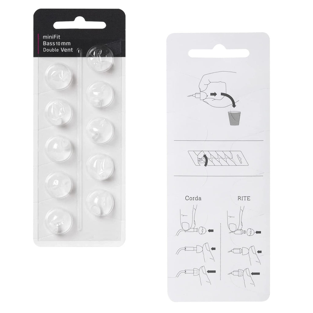 Hearing Aid Domes for Oticon MiniFit Double Vent Bass Domes: 3 Packs (10mm), Universal Domes for Oticon Hearing Aid Supplies