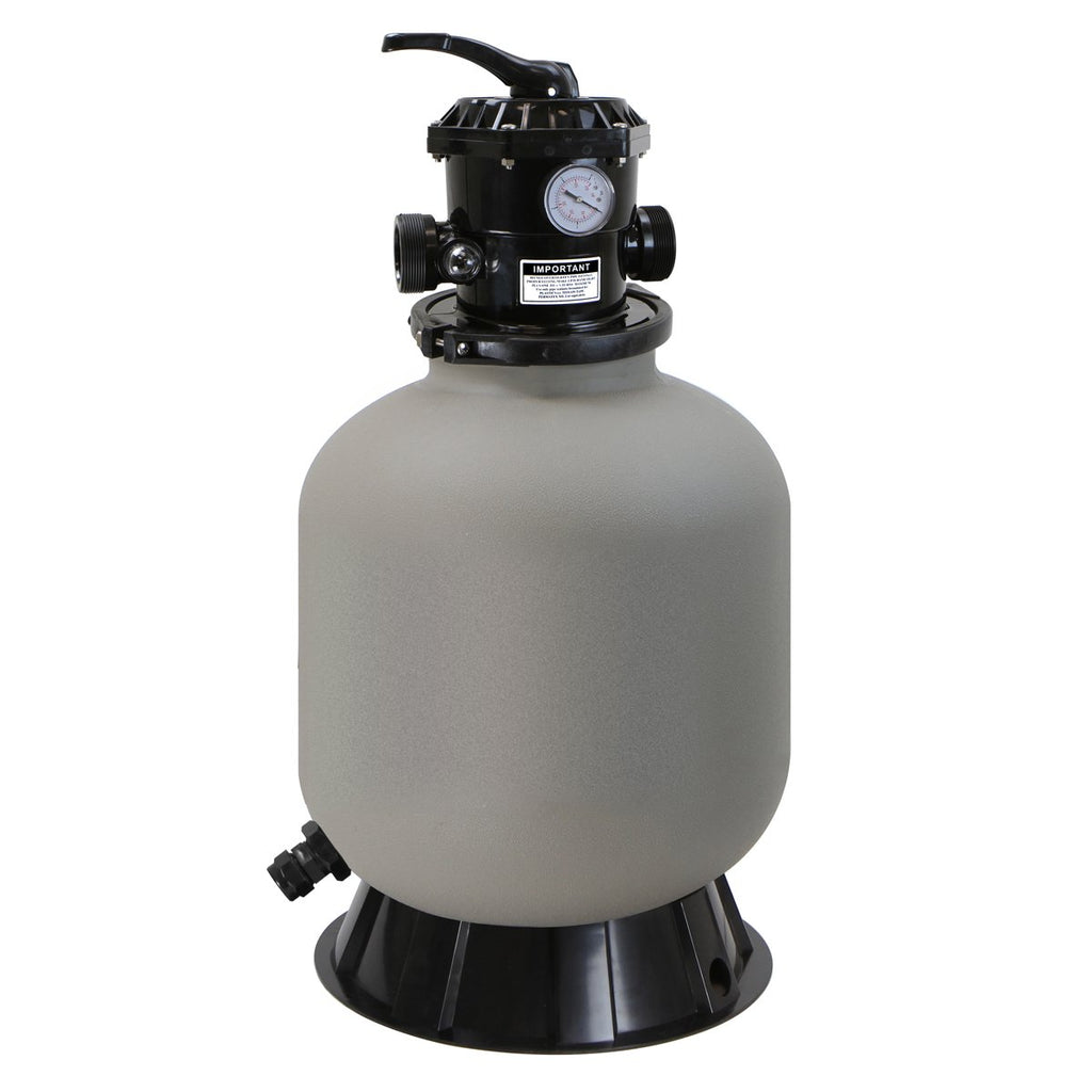 XtremepowerUS 16" Above Inground Swimming Pool Sand Filter System 7-Way Multi-Port Valve Pool Filter up to 21,000 Gallons with Stand