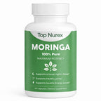 Top Nurex Moringa Capsules - Natural Green Superfood Supplement for Sustained Energy, Immune Support & Digestive Wellness - Non-GMO, Vegan, 60Ct