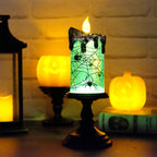 Eldnacele Spider Halloween Snow Globe Flameless Candle Battery Operated