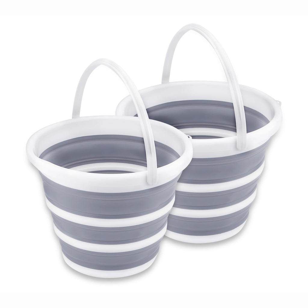2 Pack Collapsible Buckets 10L 2.6 Gallon Cleaning Bucket Mop Bucket Folding Foldable Portable Small Plastic Water Supplies for Outdoor Garden Camping Fishing Car Wash Space Saving