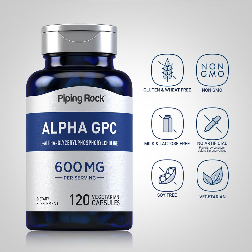 Piping Rock Alpha GPC 600 mg | 120 Capsules