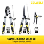 Colwelt Garden Shears Set 3Pc, 17’’ Hedge Shears Loppers for Gardening Tool