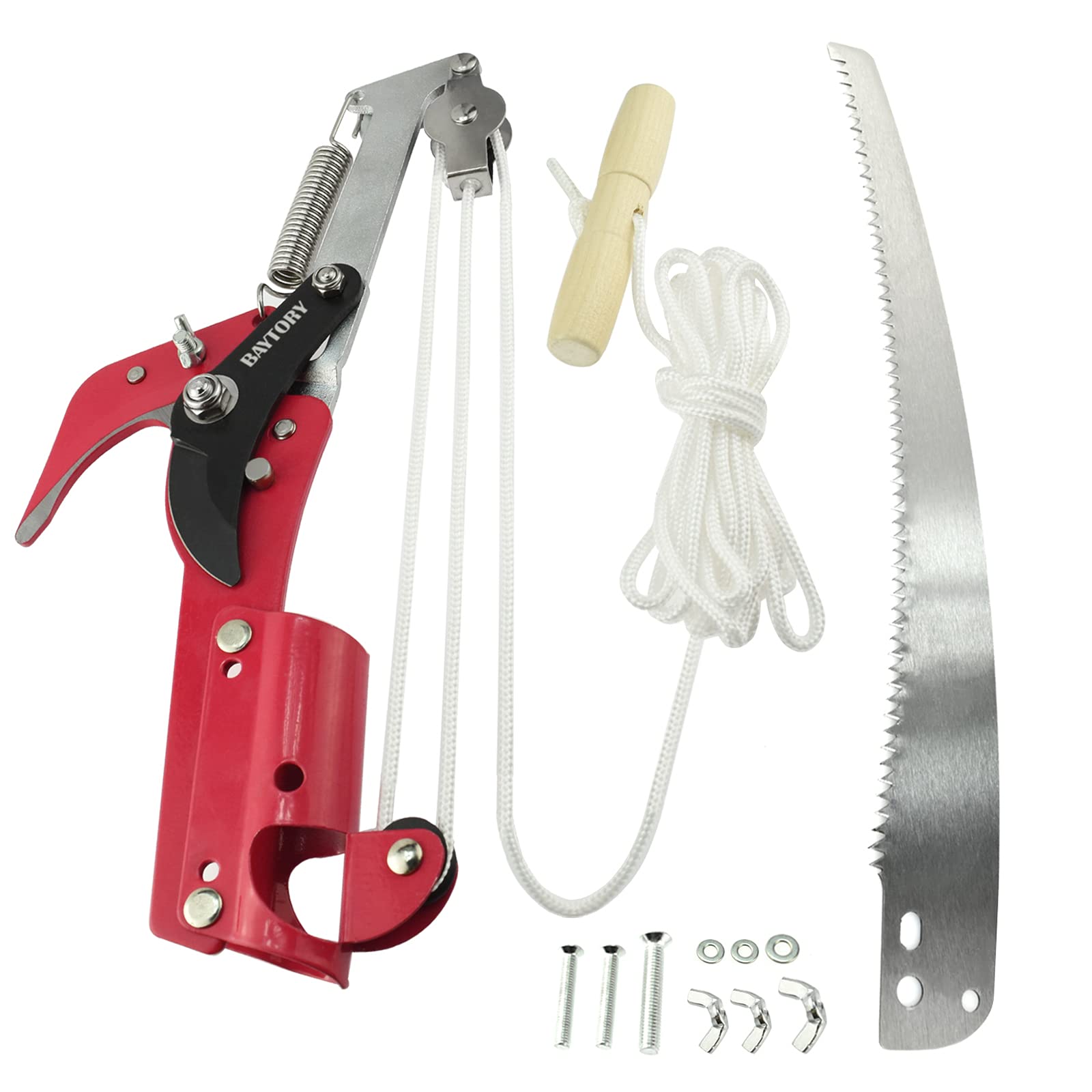 BAYTORY Extendable Tree Pruner Saw Head Without Pole, High-Altitude Branches Trimmer Pruning Shears, Harvester Clipper for Plant Twig Vine, Garden Trimming Tool