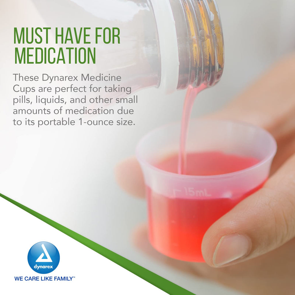 Dynarex 4258 Medicine Cup, 1 oz., Easy-to-Read CC and ML Graduation, Pack of 100