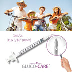 GLUCO-CARE 1 ml/cc Syringes 31G x 5/16’’ (8mm), Orange Cap, 100/box