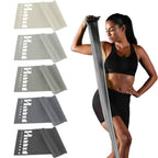 5 Pcs Resistance Bands for Working Out Women and Men, Physical Therapy Bands, Latex Free Elastic and Exercise Bands Set for Stretching, Suitable for Rehab, Yoga, Pilates, Gym, Home Exercise (Gray)