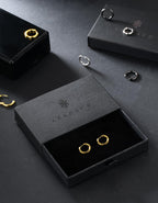 KRKC&CO Hoop Earrings for Men, 925 Sterling Silver Set, White Gold Plated