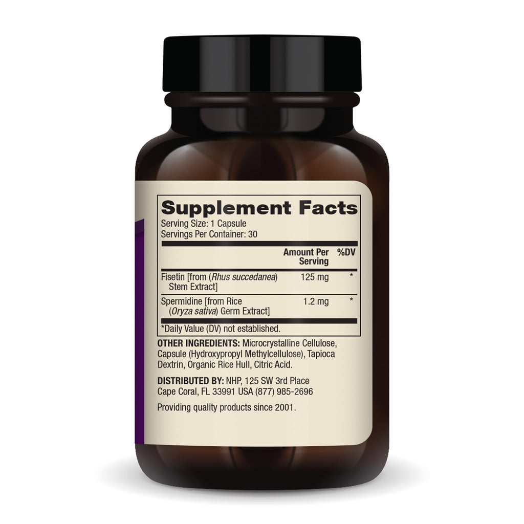 Dr. Mercola Fisetin and Spermidine, 30 Capsules 125 mg Fisetin, Non-GMO, Gluten Free, Soy Free