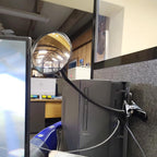 Ampper Glass Clip On Rear View Cubicle Mirror, Flexible Convex Security Mirror for Personal Safety Desk Rearview Monitors or Anywhere (3.75", Round)