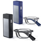 SKYOLUY 2 Pack Upgraded Durable Ultra Thin and Lightweight Folding Reading Glasses for Men Women, Blue Light Blocking Compact Computer Foldable Readers, Pocket Portable Sturdy Frame Black & Blue 1.5x