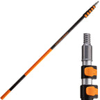 5-24 ft Long Telescoping Extension Pole // Multi-Purpose Extendable Pole with Universal Twist-on Metal Tip // Lightweight and Sturdy // Best Telescopic Pole for Painting, Dusting and Window Cleaning