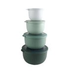 COOK WITH COLOR Prep Bowls with Lids- Wide and Deep Nesting Plastic Small Mixing Bowl Set with Lids, 8 Piece Set - Deep Bowls, Sage