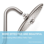 OFFO Shower Head Extension Arm 10 in, Brushed Nickel S Shaped Shower Arm with Flange High Rise Goose Neck Shower Arm Extension