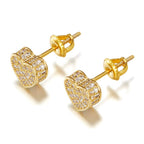 SENTERIA 18K Gold Plated Heart Stud Earrings for Women Screw Back Earrings