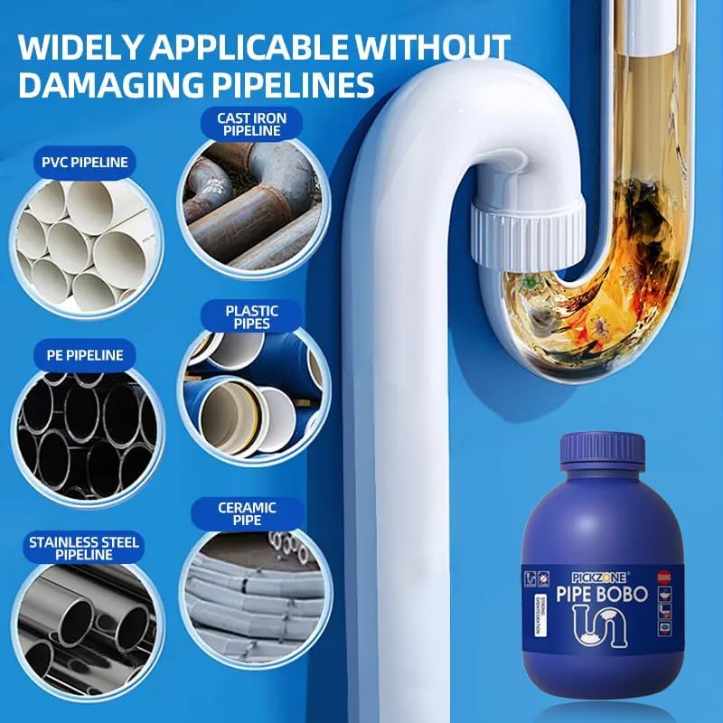 PickZone Pipe Bobo Drain Cleaner 3PCS, Drain Opener,Powerful Unclogging, Clog Remover, Shower, Tub, Compatible with All Pipe Materials