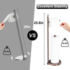 KASUNTO Toilet Paper Holder for Bathroom, Heavy Weighted Metal Free Standing Toilet Paper Storage with Crystal Ball, Toilet Paper Stand for Bathroom Accessories, Oil Rubbed Bronze [Holds MEGA Rolls]