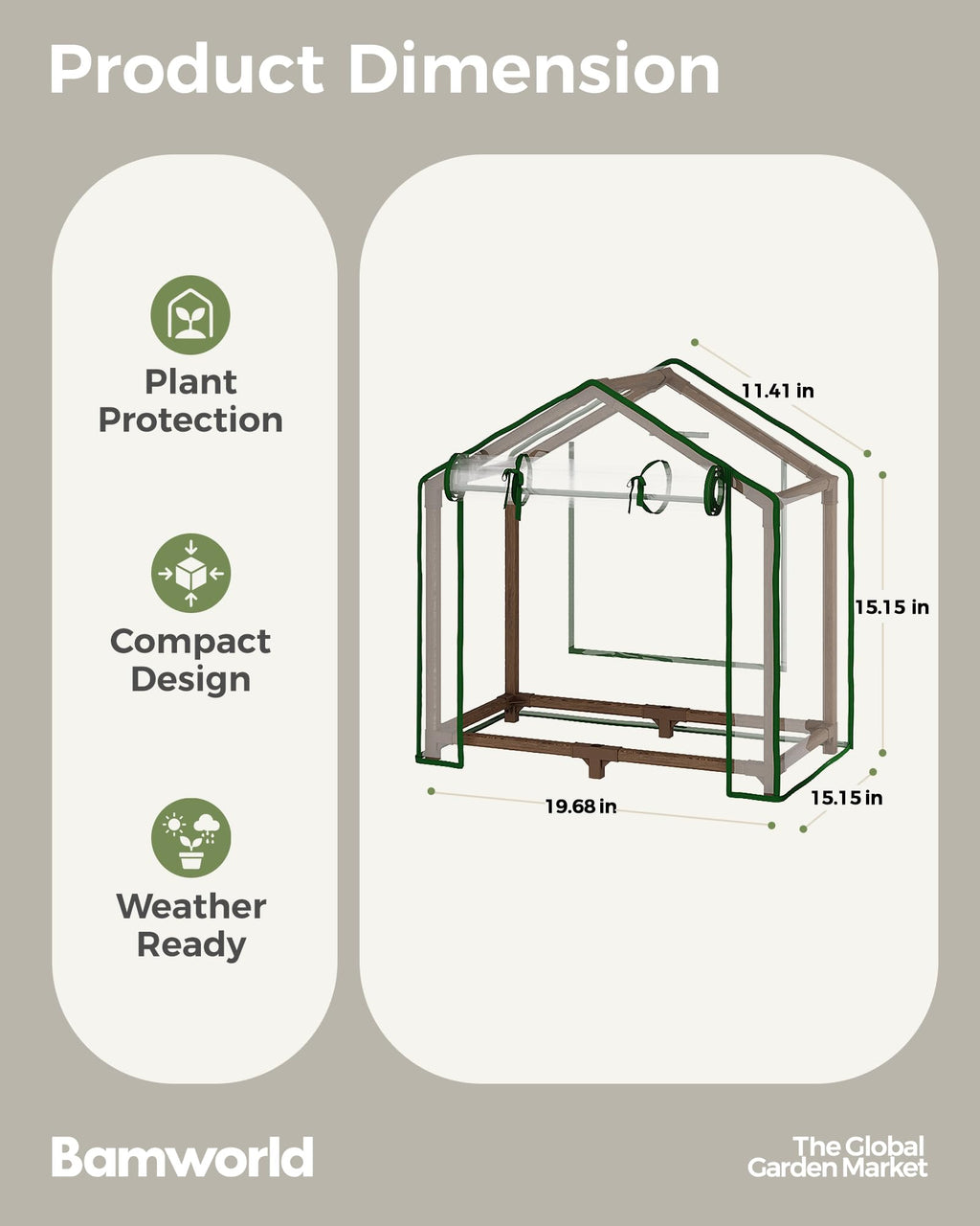 Bamworld Mini Greenhouse Indoor Desktop with Grow Lights