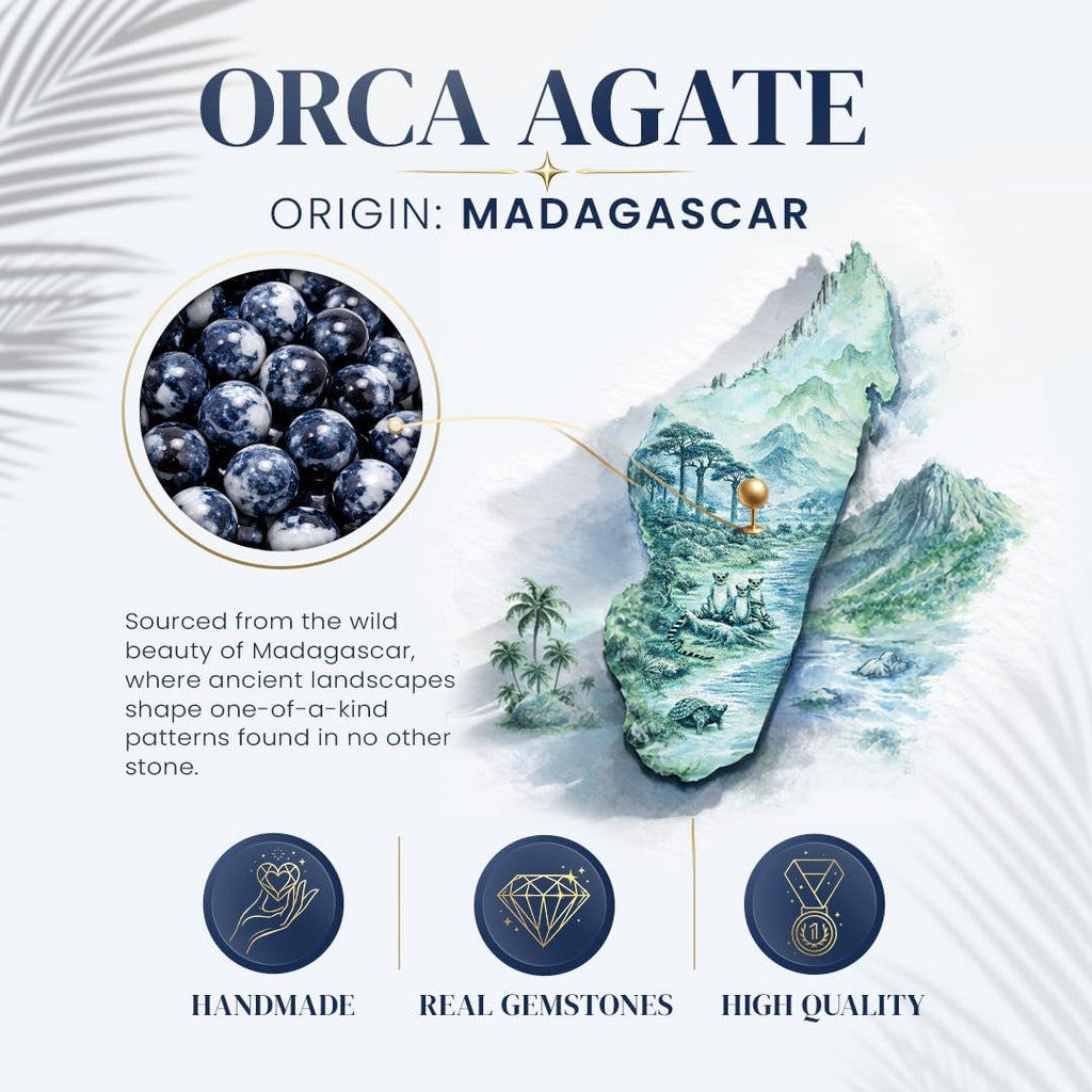 Conscious Items Exotic Orca Agate Deep Healing Bracelet for Women & Men