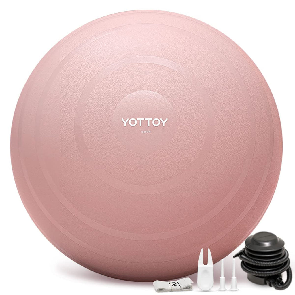 YOTTOY Exercise Ball for Pregnancy,Anti-Burst Yoga Ball for Physical Therapy,Stability Ball for Ball Chair Fitness with Pump (Pink)