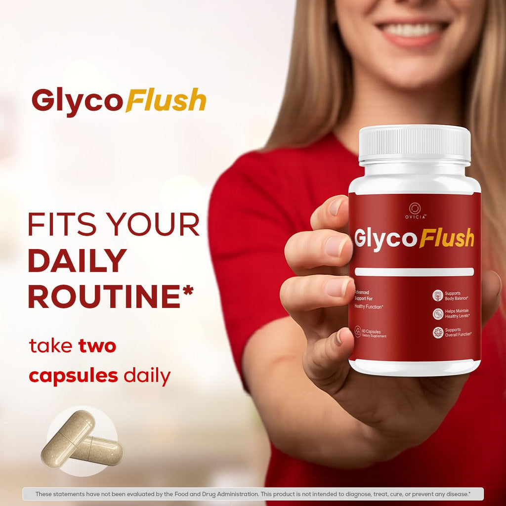GlycoFlush - GlycoFlush Capsules Advanced Formula All Natural Ingredients Support Daily Pills Maximum Strength Vitamins for Health and General Wellness Reviews, 60 Capsules for 1 Month