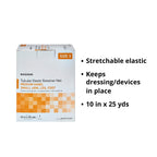 McKesson Tubular Elastic Retainer Net Dressing, Non-Sterile, Hand, Arm, Leg, Foot, Size 3, 10 in x 25 yd, 1 Count, 10 Packs, 10 Total