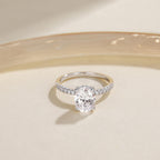 EAMTI 925 Sterling Silver Engagement Rings for Women Oval Cut Size 7