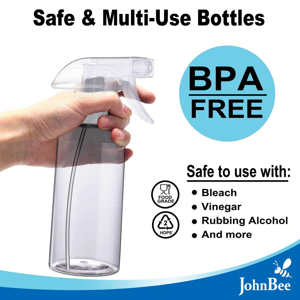 JohnBee Spray Bottles - Adjustable Spray Bottles for Hair,Cleaning, Plants(Blue)-2Pack
