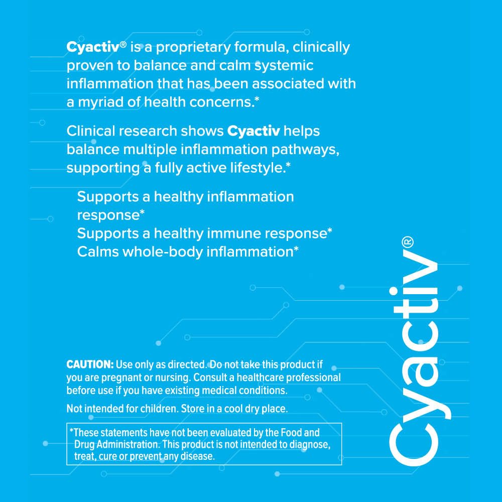 Cerule Cyactiv Natural Inflammation Supplement – Whole Body Balance and Cellular Protection Formula – Supports Stem Cell Health, Immune Function, Joint Comfort, Mobility, and Recovery – 60 Capsules