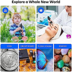 USB Digital Microscope, 50x-1600x Magnification Handheld, 1440P HD 8 LED Lights, Portable Pocket Microscope, Compatible with iOS and Android Devices, 2MP Magnifier Microscopes Camera for Adults, Kids