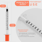 Himeland U-100 1ml/cc Disposable Insulin Syringe with 31G 5/16" (8mm) Needle | 100 Pack Individually Wrapped | Lab Supplies