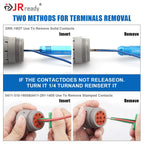 JRready ST5236 Deutsch Pin Extractor Tool for 16#12#20# Solid/Stamped Contacts 10-22 AWG, Terminal Removal Tool Kit with Steel DRK-RT1 for Deutsch DT,DTM,DTP Series Connector 13PCS