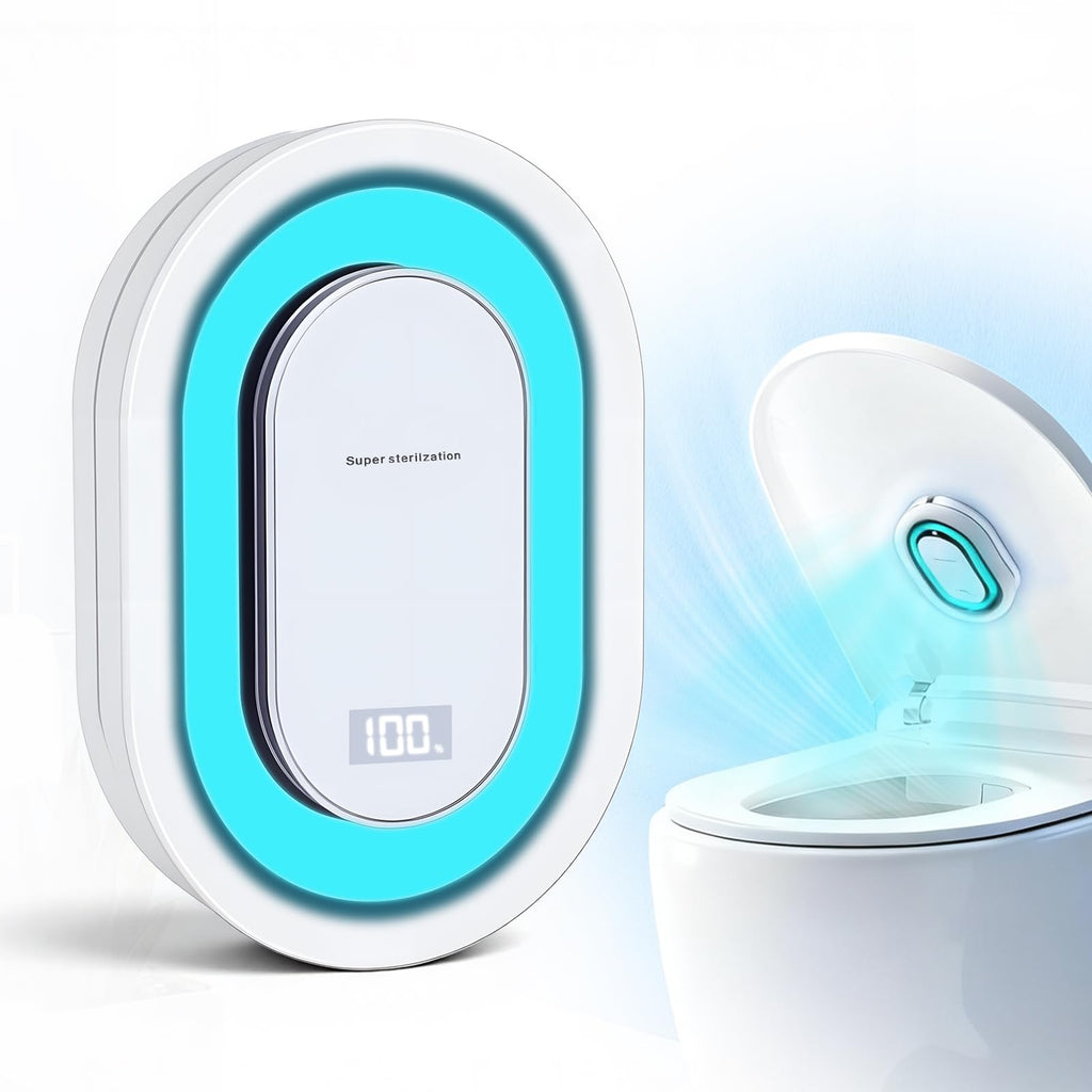 XuEpeTim Smart Toilet UV-C Sanitizing & Odor-Control System – Motion-Activated, Chemical-Free Automatic Deodorizer with Safety Sensor & Long-Life Rechargeable Battery